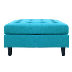 Galgano 35'' Wide Tufted Square Cocktail Ottoman Crafted from Solid Wood
