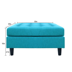 Galgano 35'' Wide Tufted Square Cocktail Ottoman Crafted from Solid Wood