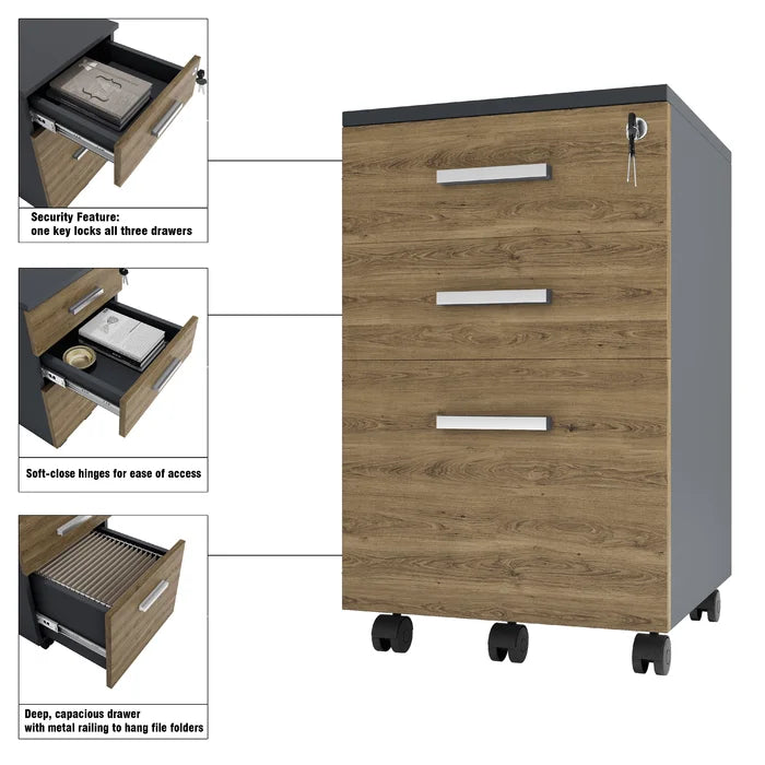 Galia 15.7'' Wide 3 -Drawer Mobile Vertical Filing Cabinet Perfect Add a Little Organization to your Office