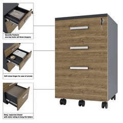 Galia 15.7'' Wide 3 -Drawer Mobile Vertical Filing Cabinet Perfect Add a Little Organization to your Office