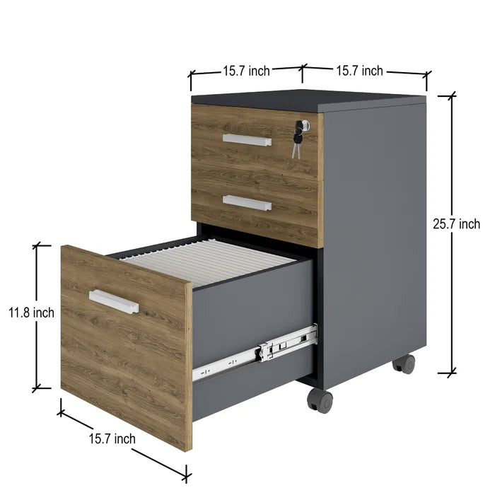 Galia 15.7'' Wide 3 -Drawer Mobile Vertical Filing Cabinet Perfect Add a Little Organization to your Office