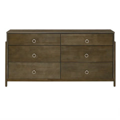 Gambell 6 Drawer 60.8'' W Double Dresser Crafted from Rubberwood and Veneer