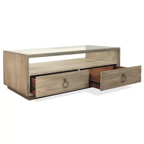 Gambrell Solid Coffee Table with Storage Farmhouse Charm to your Living Room