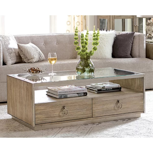 Gambrell Solid Coffee Table with Storage Farmhouse Charm to your Living Room