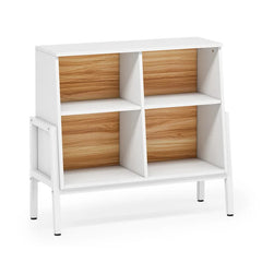 Garberville 31.5'' H x 31.5'' W Iron Bookcase 3-Tier Stylish Bookshelf 4 Open Cubes