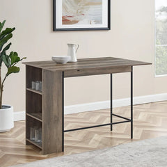 Gray Wash Garcia Counter Height Drop Leaf Dining Table