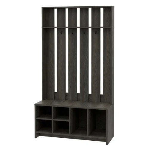 Espresso Gardendale 38'' Wide Hall Tree with Bench and Shoe Storage