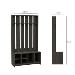 Espresso Gardendale 38'' Wide Hall Tree with Bench and Shoe Storage