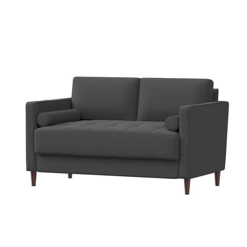 Garren 52.4'' Square Arm Loveseat Heather Gray Clean Lined Frame