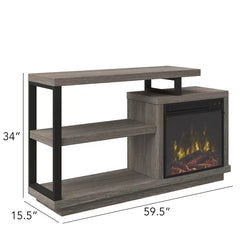 Colton Oak Garrow TV Stand for TVs up to 50" with Fireplace Included