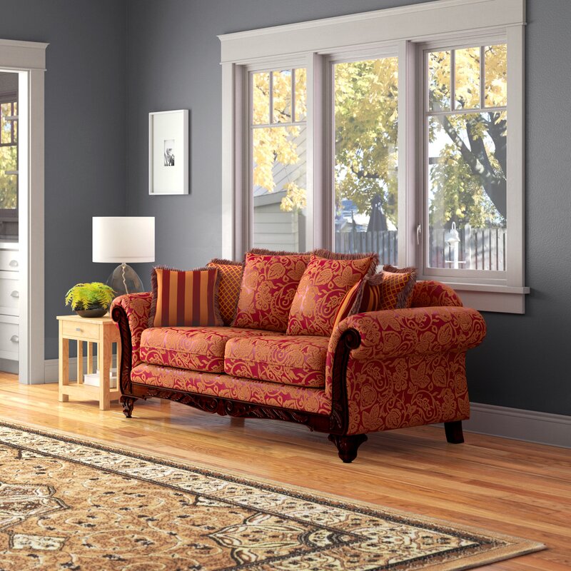 93'' Flared Arm Sofa with Reversible Cushions Brimming with Classic Style, this Sofa