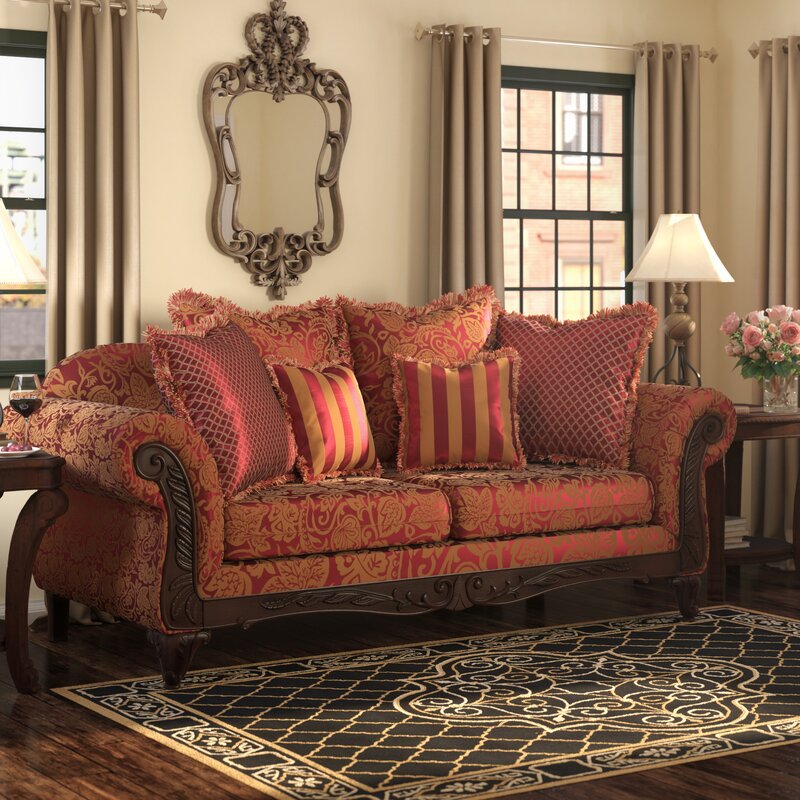 93'' Flared Arm Sofa with Reversible Cushions Brimming with Classic Style, this Sofa