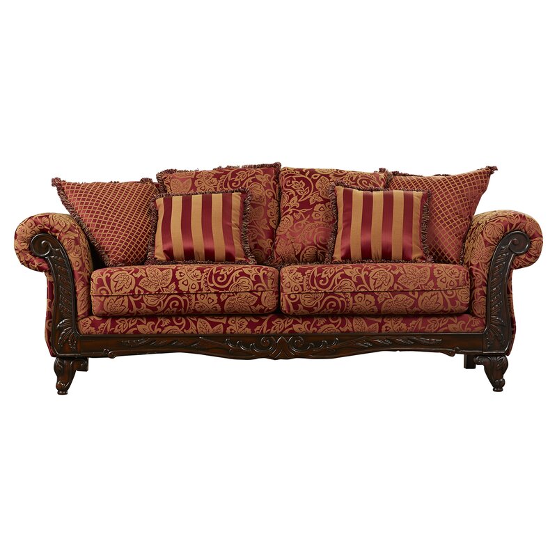 93'' Flared Arm Sofa with Reversible Cushions Brimming with Classic Style, this Sofa