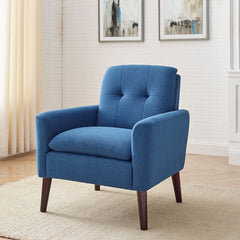 Gartman 29'' Wide Tufted Armchair Toss Pillows Ottoman