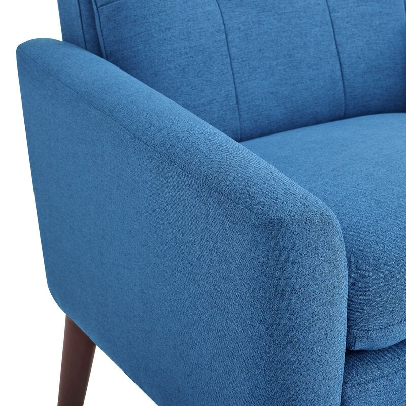 Gartman 29'' Wide Tufted Armchair Toss Pillows Ottoman