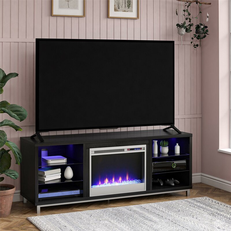 Black Oak Garysburg TV Stand for TVs up to 70" with Fireplace Included