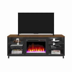 Black/Walnut Garysburg TV Stand for TVs up to 70" with Fireplace Included