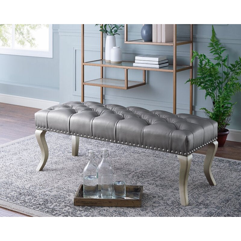 Garza Bench Comfortable Extra Seating Constructed Faux Leather