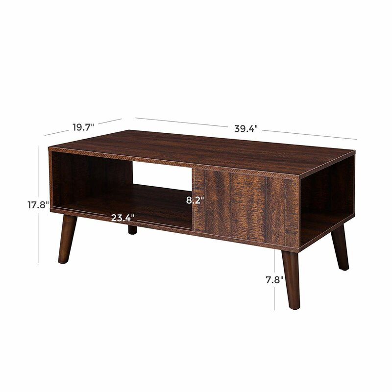 Walnut Gascon 4 Legs Coffee Table with Storage Indoor Furniture