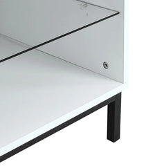 White Gattis TV Stand for TVs up to 70" with Built-in Lighting Adjustable Shelves