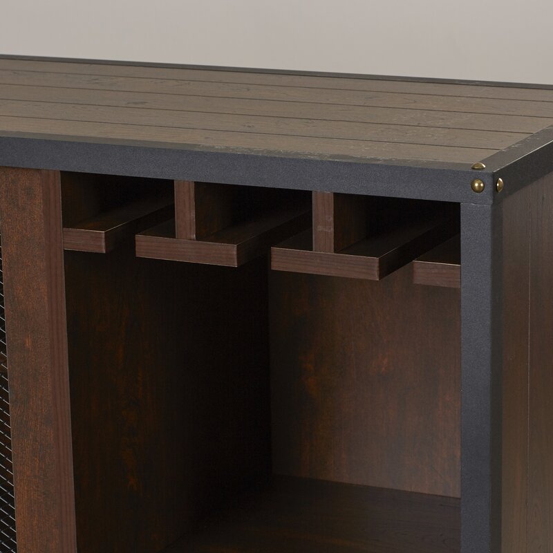 47.2'' Wide Server Two Mesh Doors that Open To Reveal Three Shelves Provides the Perfect Stage for Displaying Frame Photos and Accent Pieces
