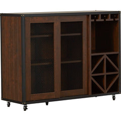 47.2'' Wide Server Two Mesh Doors that Open To Reveal Three Shelves Provides the Perfect Stage for Displaying Frame Photos and Accent Pieces