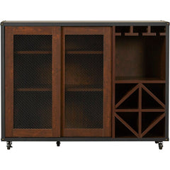 47.2'' Wide Server Two Mesh Doors that Open To Reveal Three Shelves Provides the Perfect Stage for Displaying Frame Photos and Accent Pieces