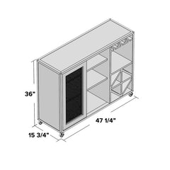 47.2'' Wide Server Two Mesh Doors that Open To Reveal Three Shelves Provides the Perfect Stage for Displaying Frame Photos and Accent Pieces