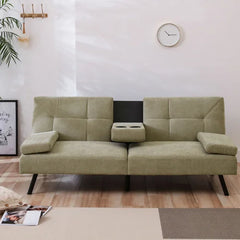 Green Genthner Armless Sleeper Made with a Metal Frame Design