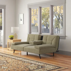 Green Genthner Armless Sleeper Made with a Metal Frame Design