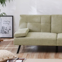 Green Genthner Armless Sleeper Made with a Metal Frame Design
