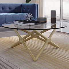 Geo Cross Legs Coffee Table Six-Pointed Star Shape Perfect Addition To Any Sitting Room