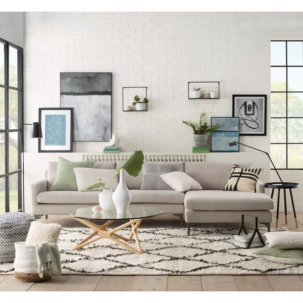 Geo Cross Legs Coffee Table Six-Pointed Star Shape Perfect Addition To Any Sitting Room