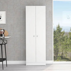 White 71" Kitchen Pantry Adds Extra Storage And A Clean-Lined, Modern Look To Your Space