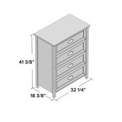 White 4 Drawer 32.25'' W Chest Provides you with Optimal Storage Space While Adding A Beautiful Style to your Bedroom