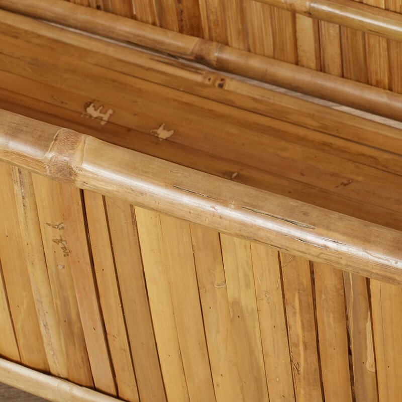 Gerhard Solid Wood Flip Top Storage Bench Durable Bamboo Roots