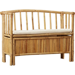 Gerhard Solid Wood Flip Top Storage Bench Durable Bamboo Roots