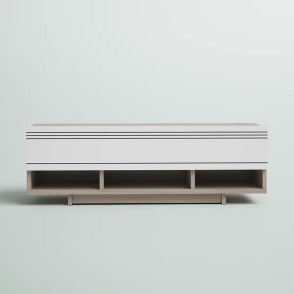 Cordoba/White Gess TV Stand for TVs up to 50" Three Open Shelves Provide for Organize