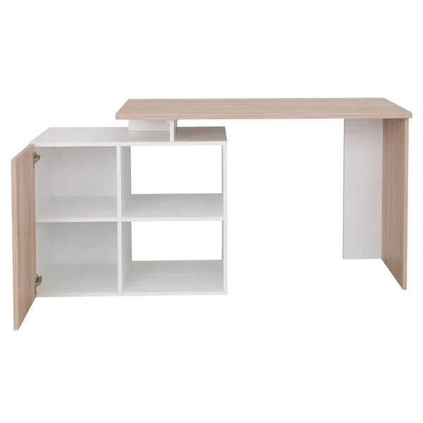 Reversible L-Shape Desk Corner Desk Durable and Sturdy Solid Wood