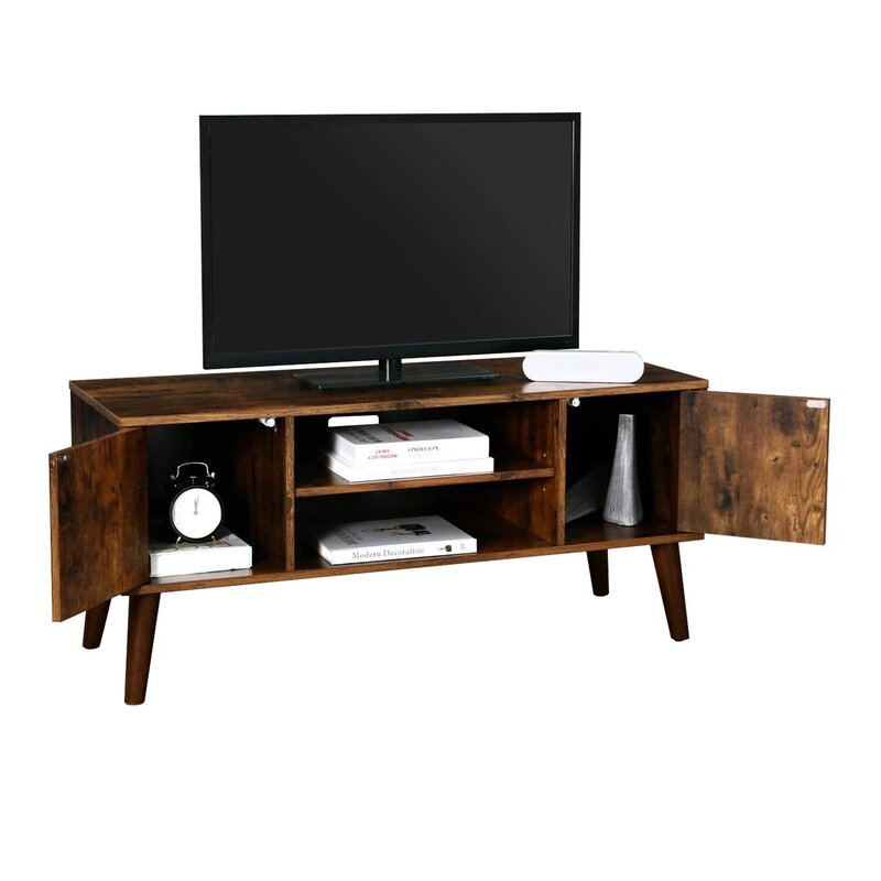 TV Stand for TVs up to 50" Round Small Holes in the Wood Created