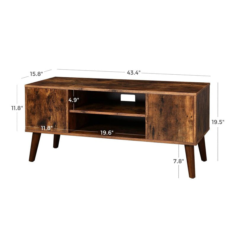 TV Stand for TVs up to 50" Round Small Holes in the Wood Created