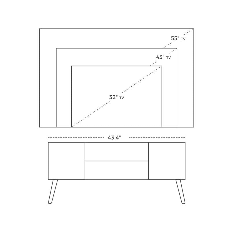 TV Stand for TVs up to 50" Round Small Holes in the Wood Created