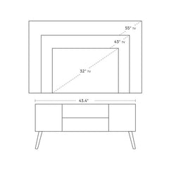 TV Stand for TVs up to 50" Round Small Holes in the Wood Created