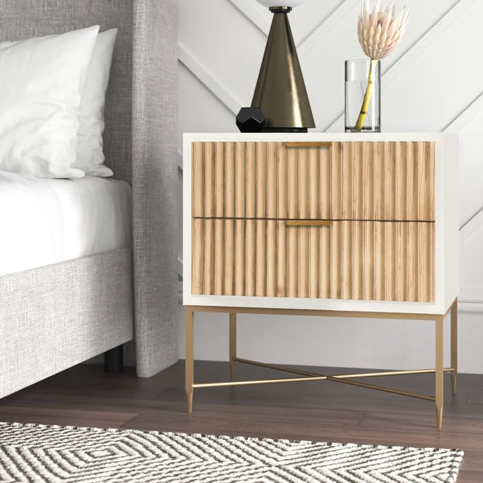 White Giddens 26'' Tall 2 - Drawer Nightstand Brings Modern Style Perfect for Bedside