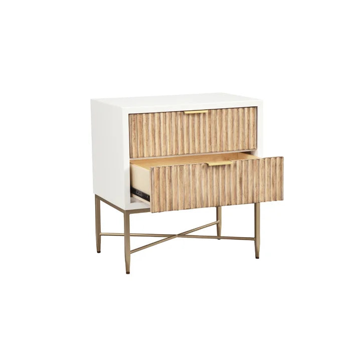 White Giddens 26'' Tall 2 - Drawer Nightstand Brings Modern Style Perfect for Bedside