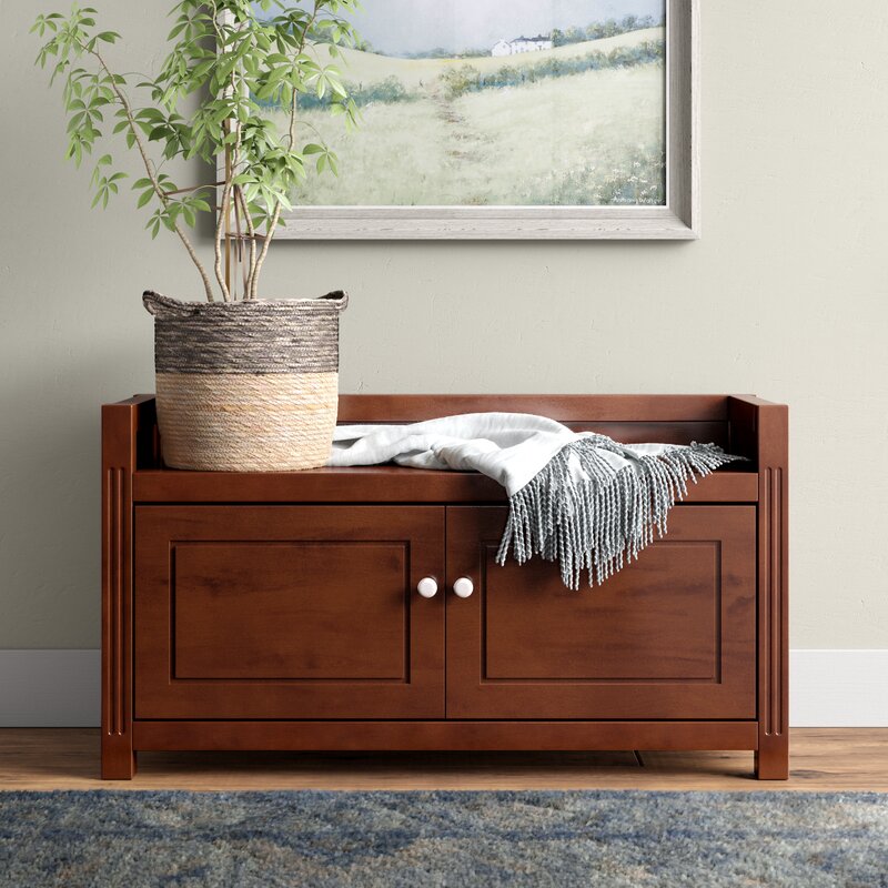 Cabinet Storage Bench Attractive and Functional Two Storage Compartments, Which is Perfect to Store