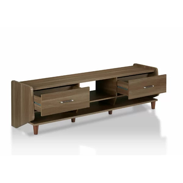 Honey Walnut Gillies TV Stand for TVs up to 78" Cable Management Perfect Organization and Storage