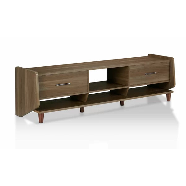 Honey Walnut Gillies TV Stand for TVs up to 78" Cable Management Perfect Organization and Storage