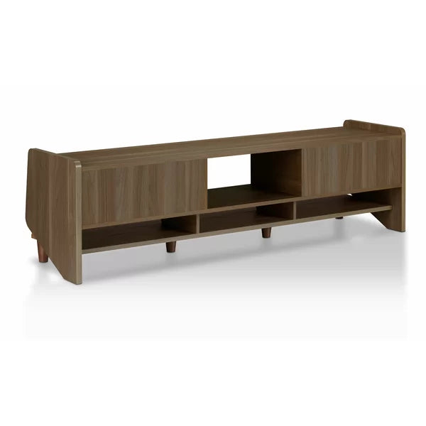 Honey Walnut Gillies TV Stand for TVs up to 78" Cable Management Perfect Organization and Storage