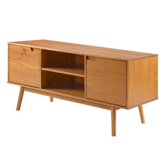 Caramel Giltner Solid Wood TV Stand for TVs up to 65" Modern Scandinavian